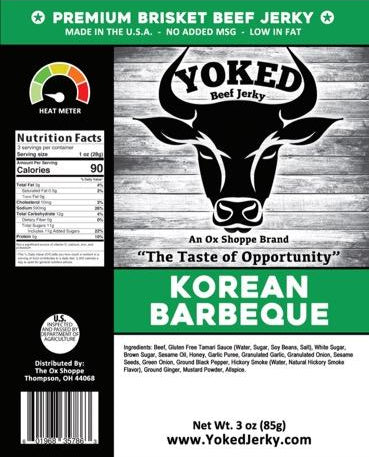Yoked Korean Barbeque Beef Jerky