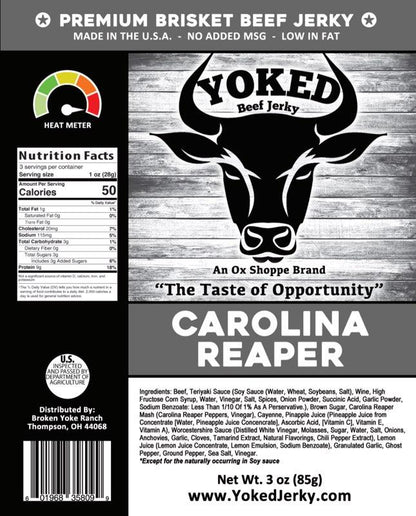 Yoked Carolina Reaper Beef Jerky